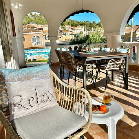 Rincón de descanso en la terraza